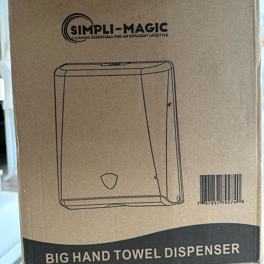 SIMPLI-MAGIC. Big hand towel dispenser. Black NWOT
